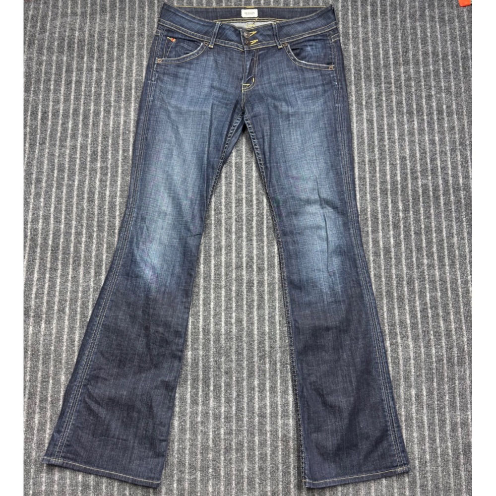 Hudson Womens Signature Bootcut Jeans Size 29 Dark Elm Wash Flap Pocket USA Made
